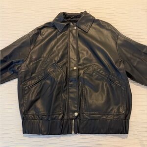 Zara Faux Leather Bomber Jacket